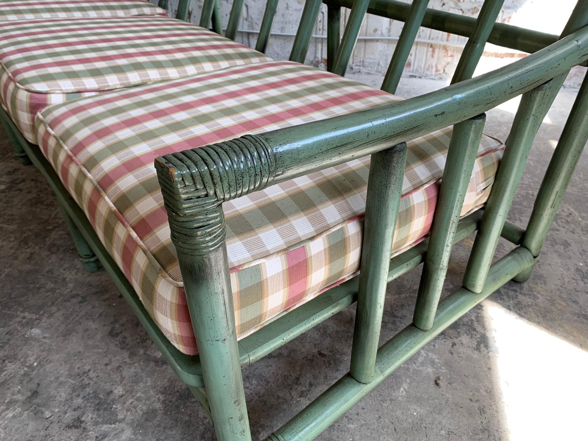 Ficks Reed Rattan Patio Sofa In Good Condition In Jacksonville, FL
