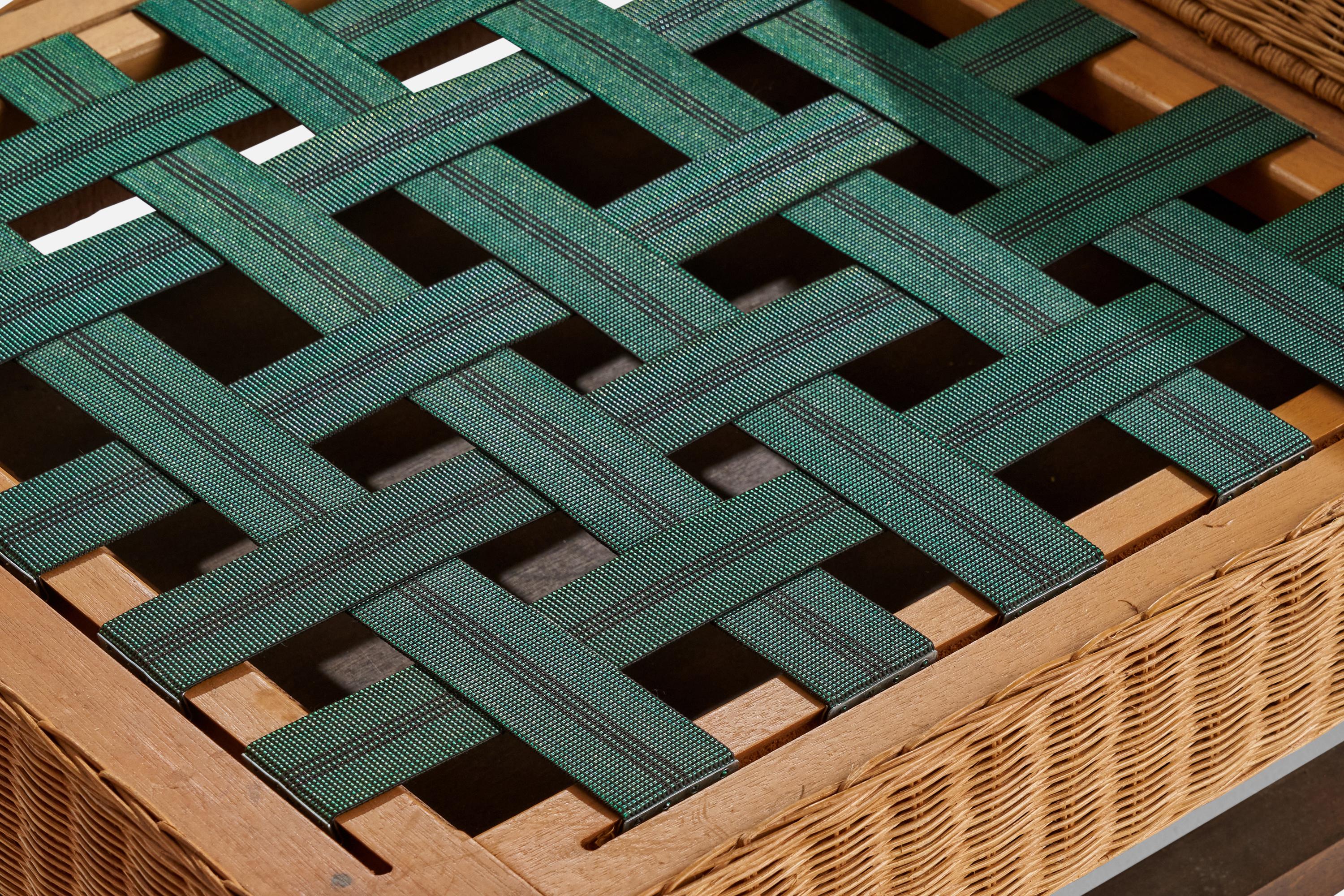 Ficks Reed, Sectional Sofa, Rattan, Wood, Fabric, USA, 1950s 2