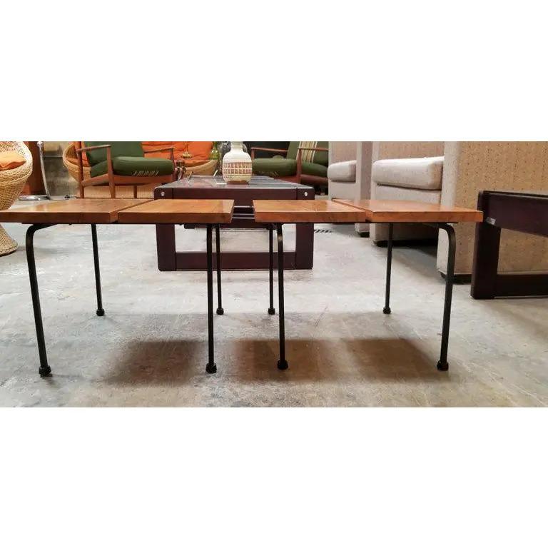 Mid-Century Modern Ficks Reed Steel and Wood End Tables
