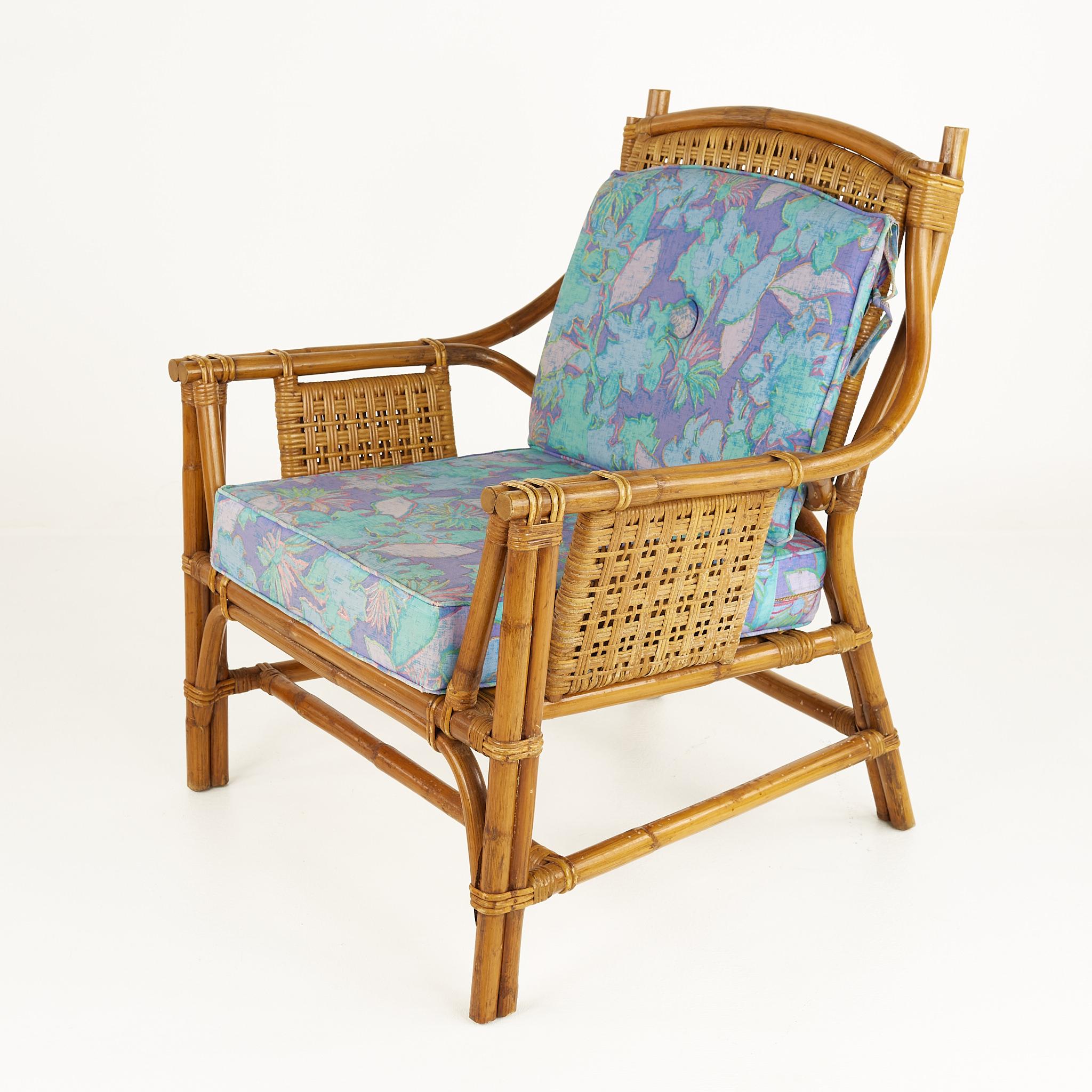 Mid-Century Modern Ficks Reed Style Mid Century Bamboo Rattan Lounge Chair