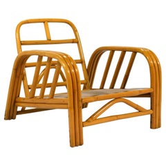 Chaise longue "Angles" en rotin à trois brins Ficks Reed