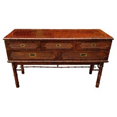 Ficks Reed Tortoise Faux Bamboo Console Credenza