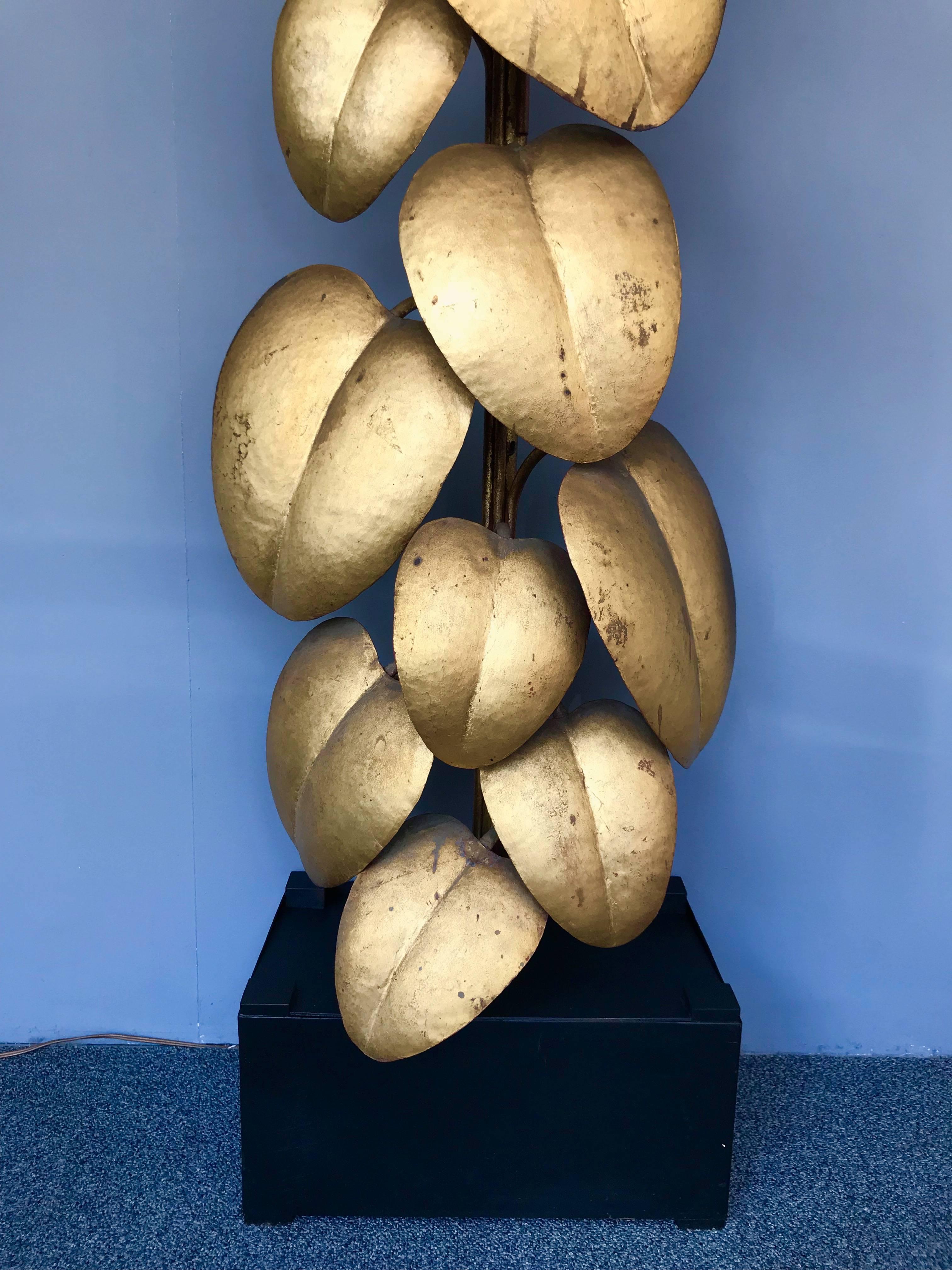 Ficus Floor Lamp Gold Leaf by Galerie Maison & Jardin, France, 1970s 1