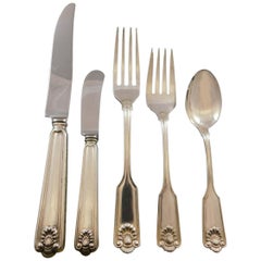 Fiddle Shell von Frank Smith, Sterlingsilber-Besteckset, 8 Teile, Abendessen