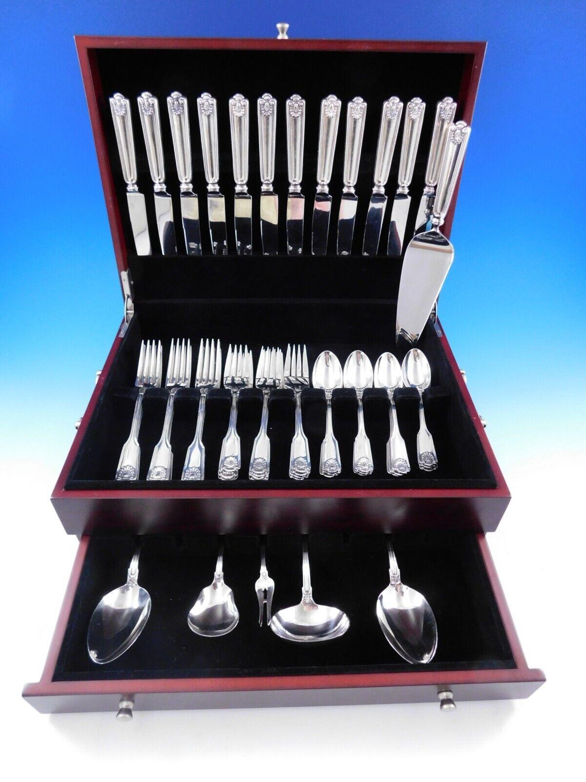 Fiddle Shell by Frank Smith Sterling Silver Flatware Set for 12 Service 54 pcs For Sale 5