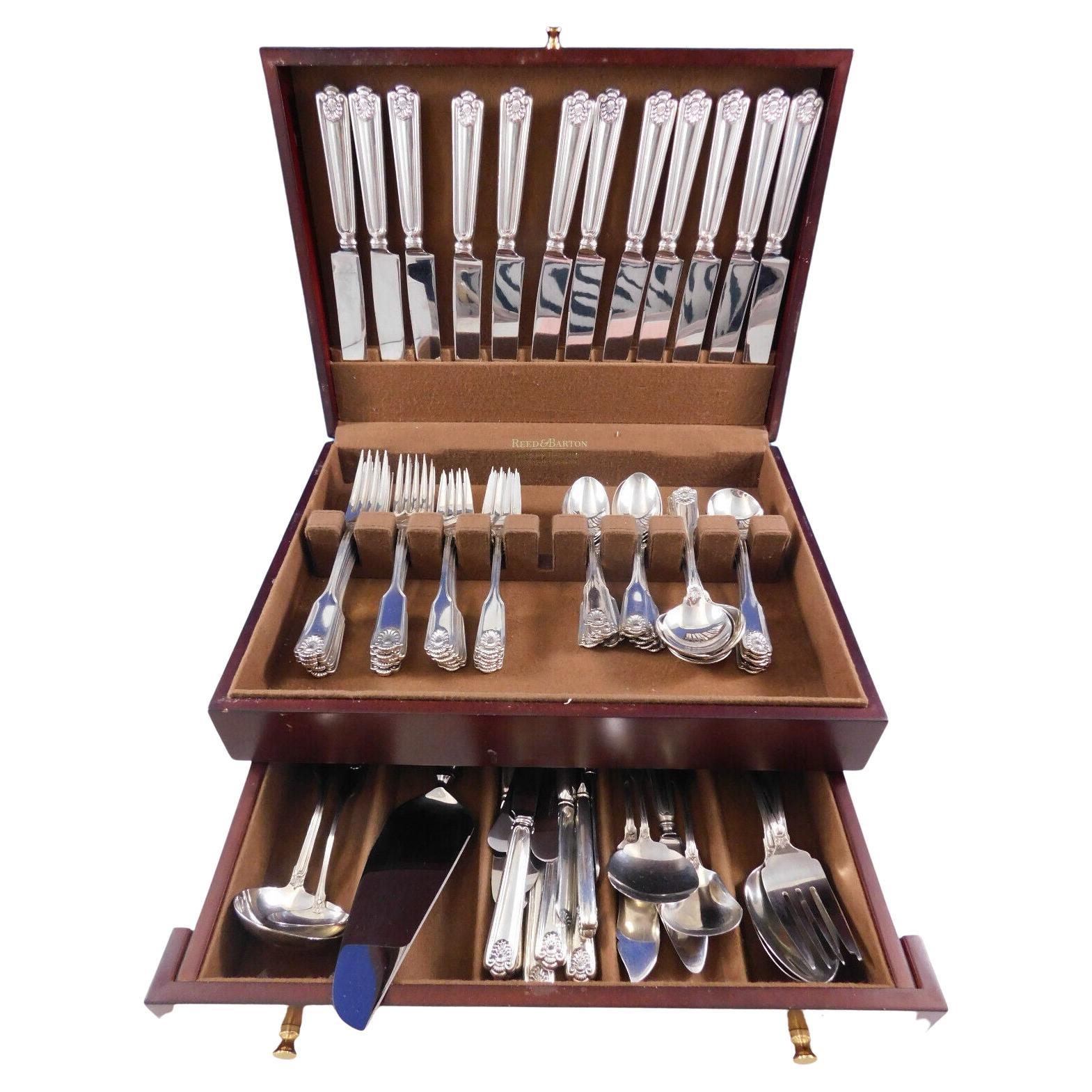 Fiddle Shell by Frank Smith Sterling Silver Flatware Set for 12 Service 82 Pcs For Sale