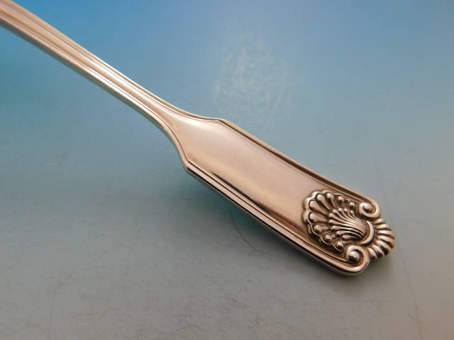 20th Century Fiddle Shell by Frank Smith Sterling Silver Flatware Set of 8 Service 54 Pieces For Sale