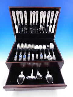 64-teiliges Tafelbesteck aus Sterlingsilber mit Fiddle-Muscheln von Frank Smith