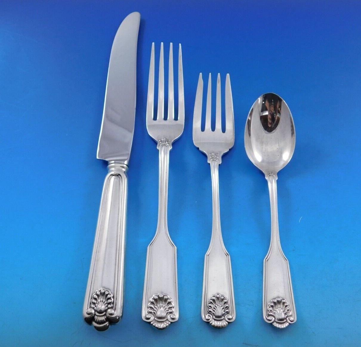 Fiddle Shell by Frank Smith Sterling Silver Flatware Set Service 64 pcs Dinner For Sale 4