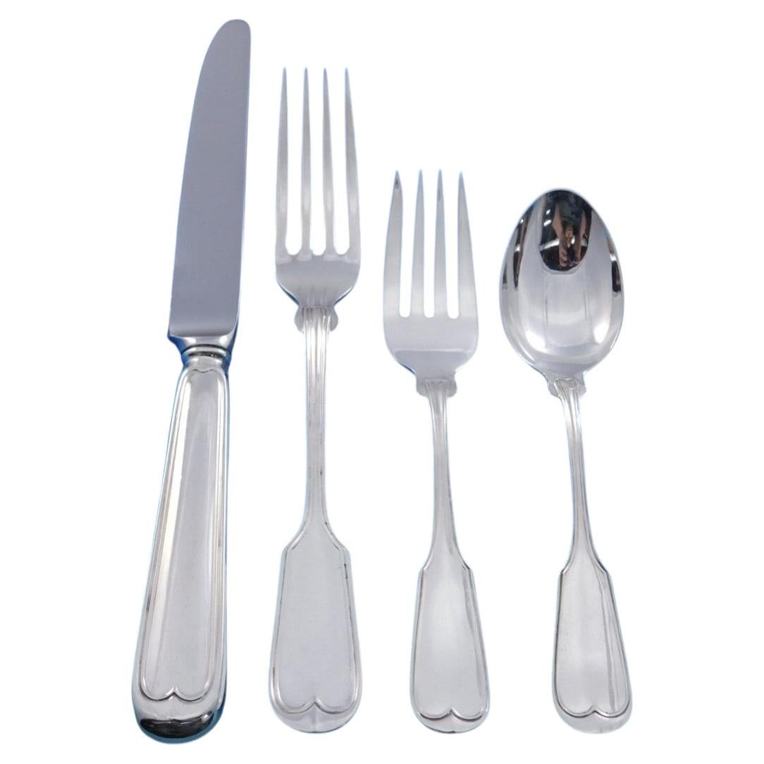 Pre-owned Frank Smith Co. Fiddle Thread By Frank Smith Sterling Silver Flatware Set For 8 Dinner 36 Pieces