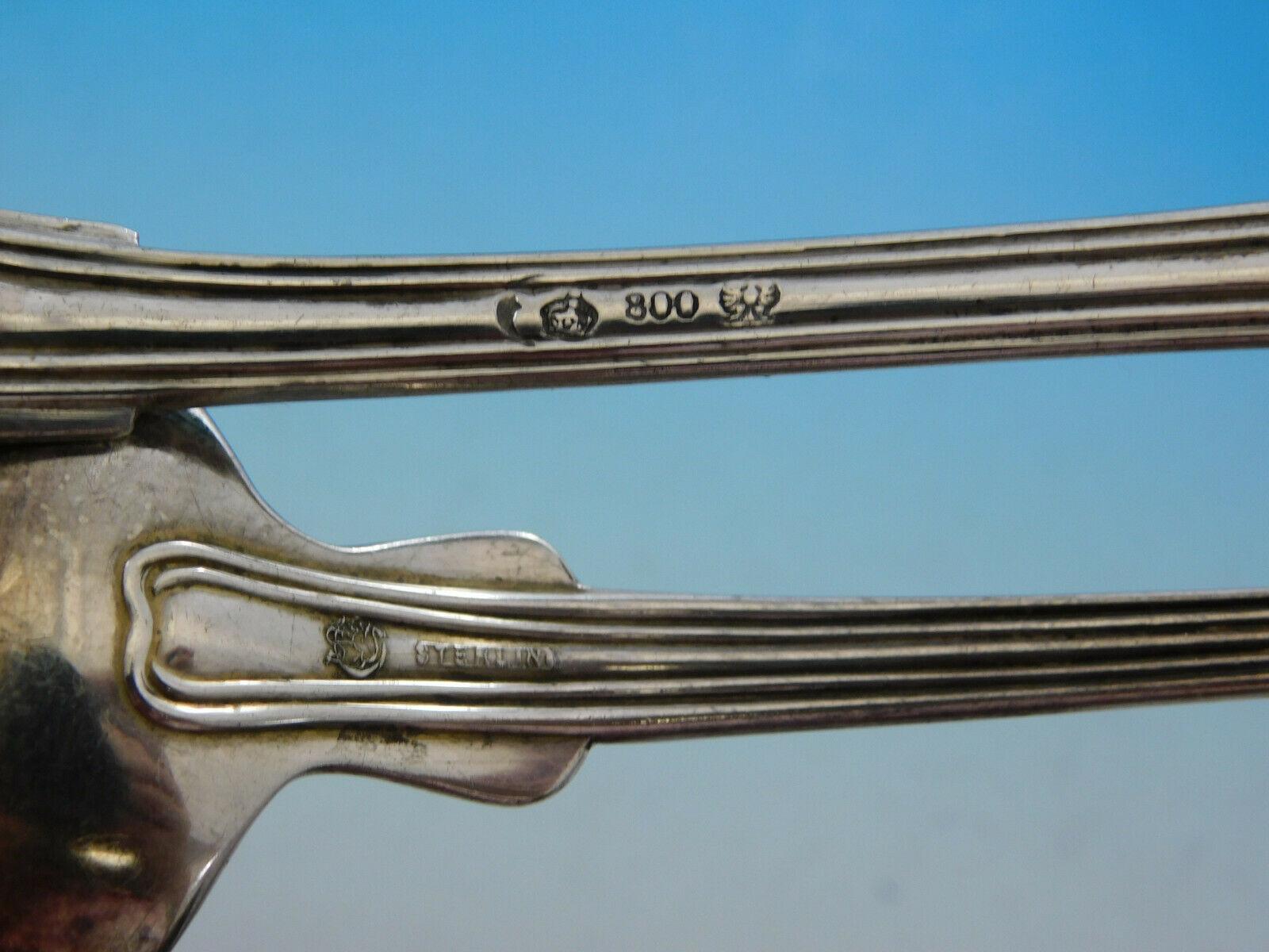 Fiddle Thread German 800 Silver Flatware Set Service 65 Pieces Dinner 1