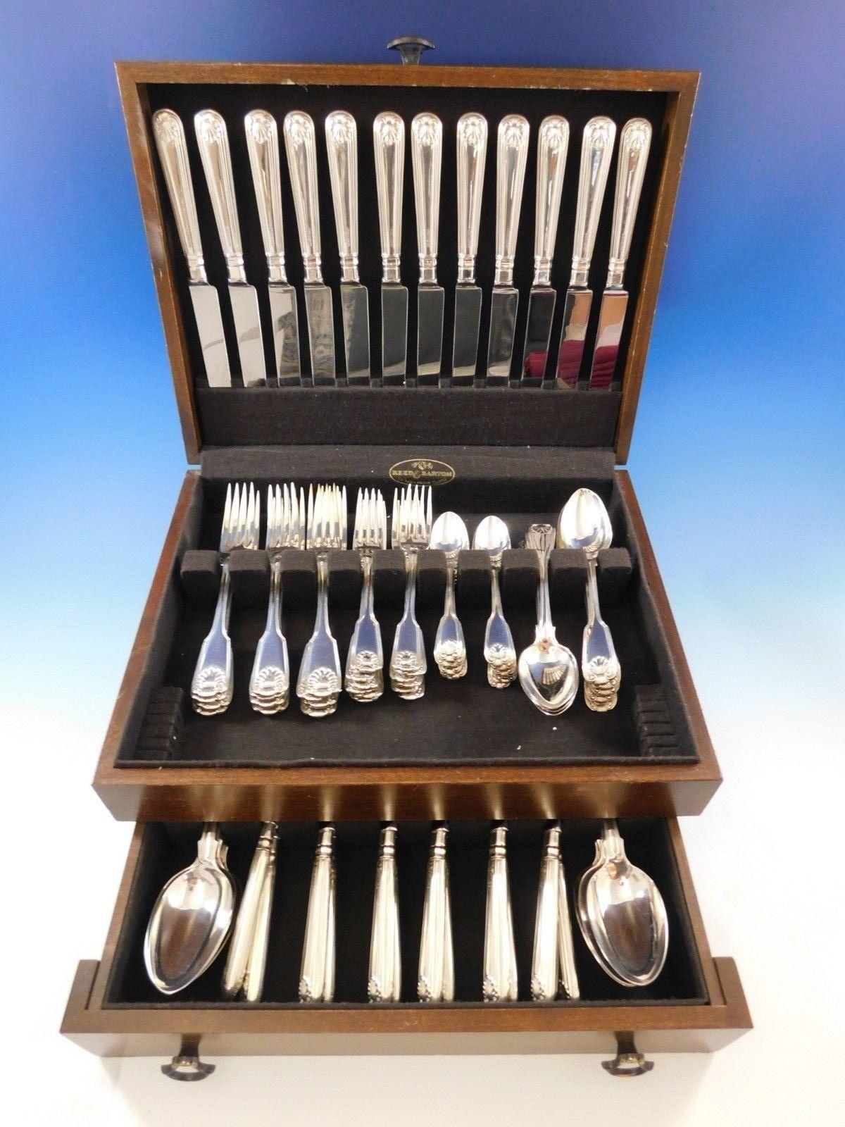 Fiddle thread and shell by various English makers flatware set. Some pieces are marked 