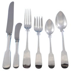 Service d'argenterie en argent sterling Fiddleback par Old Newbury Crafters:: 48 pièces:: Dîner