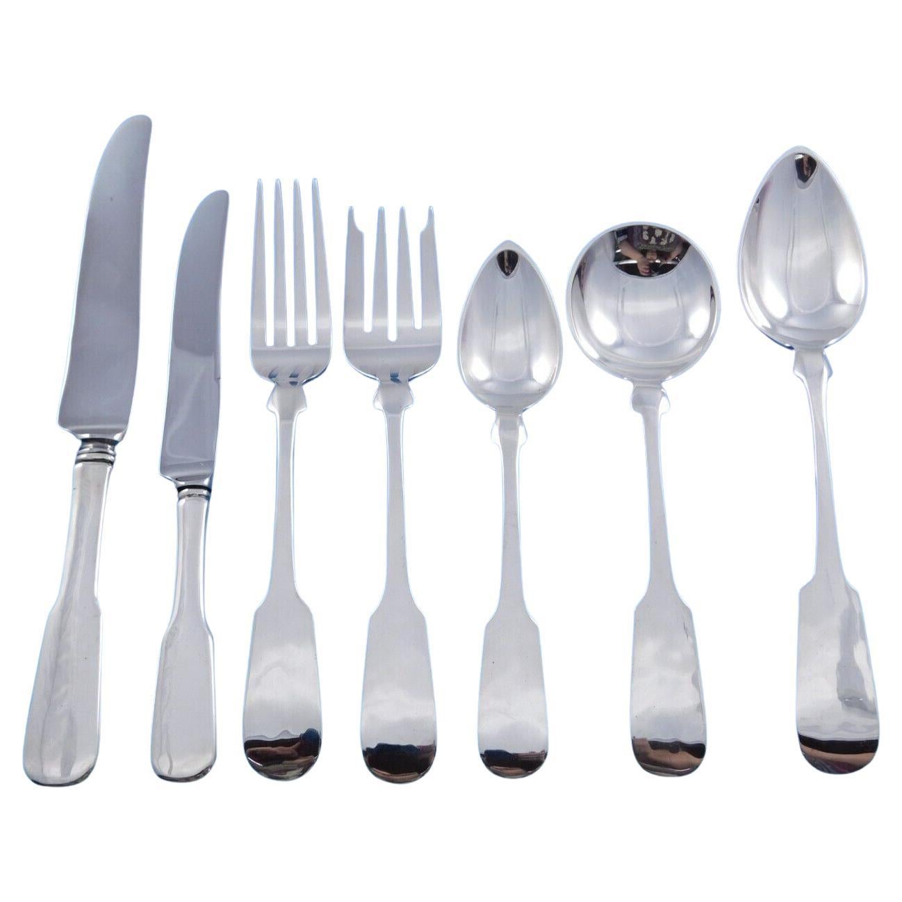 Service d'argenterie sterling Fiddleback par Old Newbury Crafters, 62 pièces