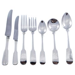 Service d'argenterie sterling Fiddleback par Old Newbury Crafters, 62 pièces