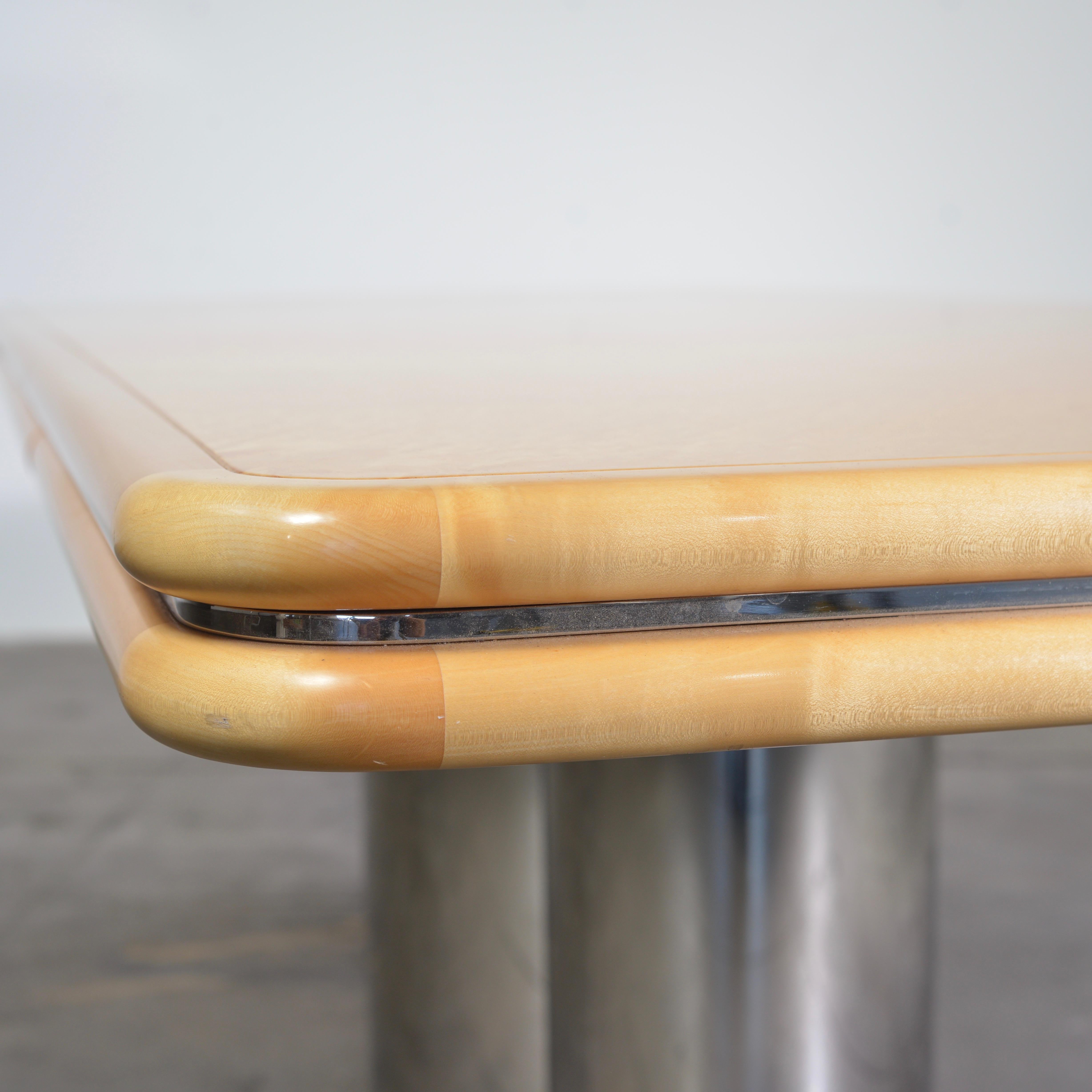 Fiddleback Maple Dining Table Designed by Stanley Jay Friedman for Brueton 2