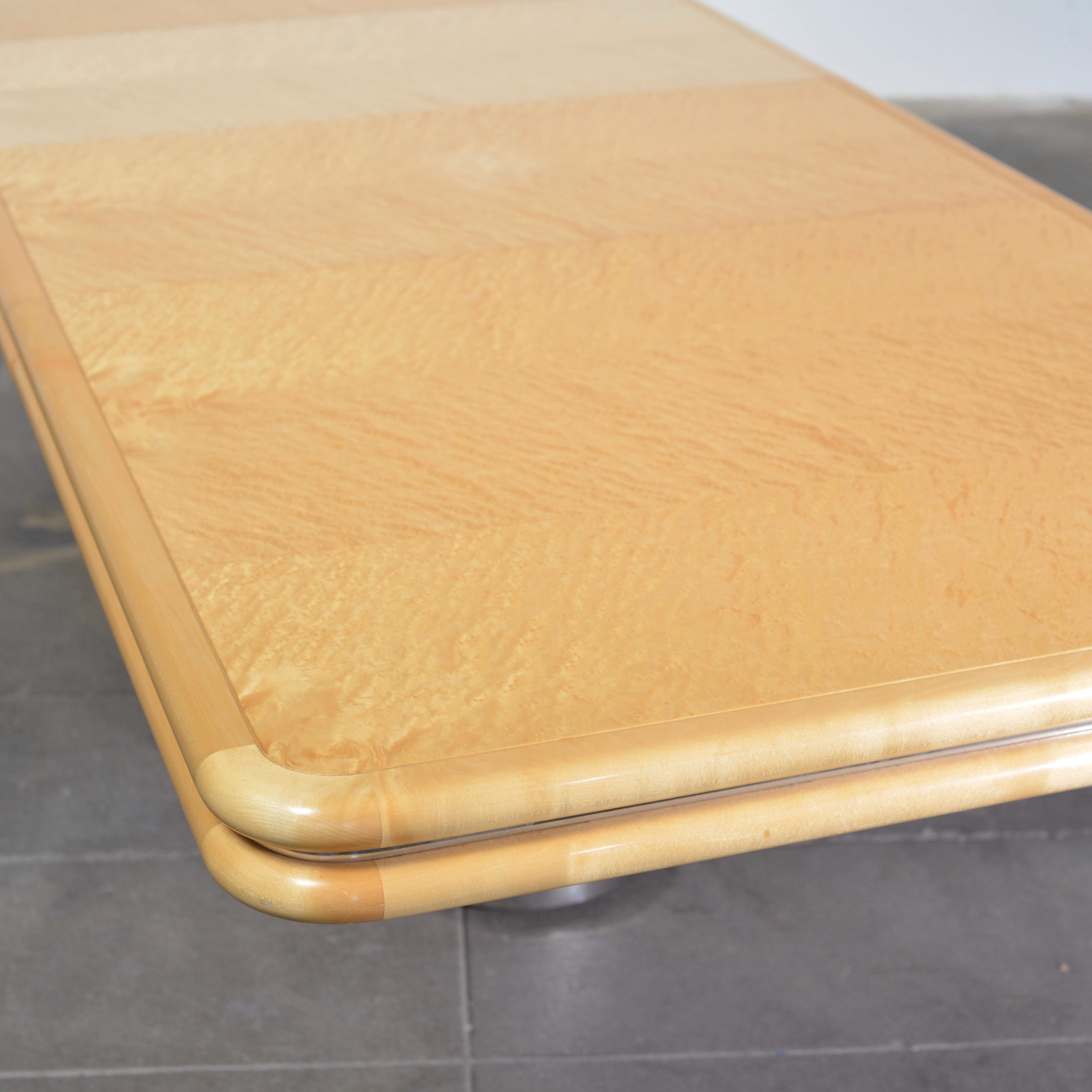 Fiddleback Maple Dining Table Designed by Stanley Jay Friedman for Brueton 4