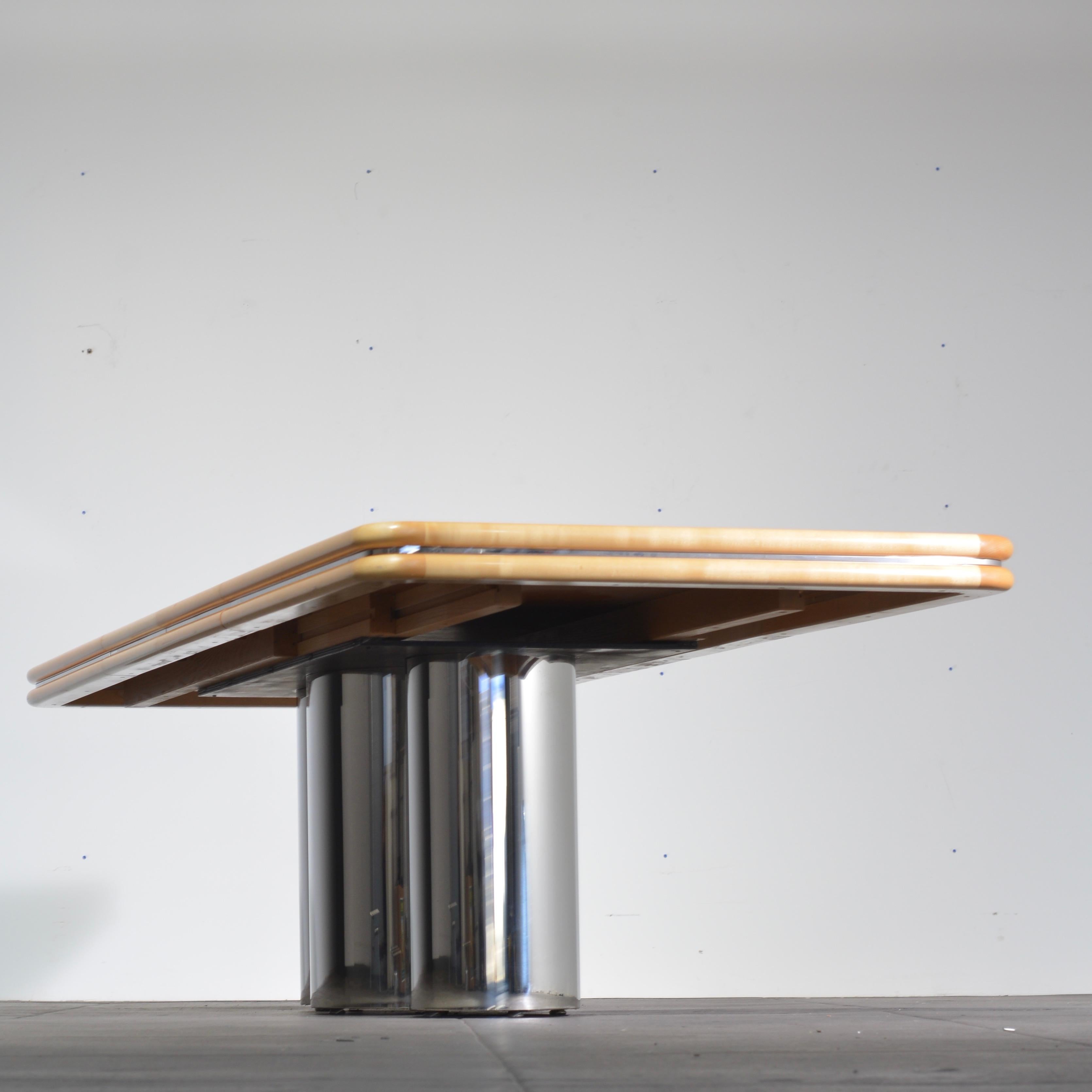 Post-Modern Fiddleback Maple Dining Table Designed by Stanley Jay Friedman for Brueton