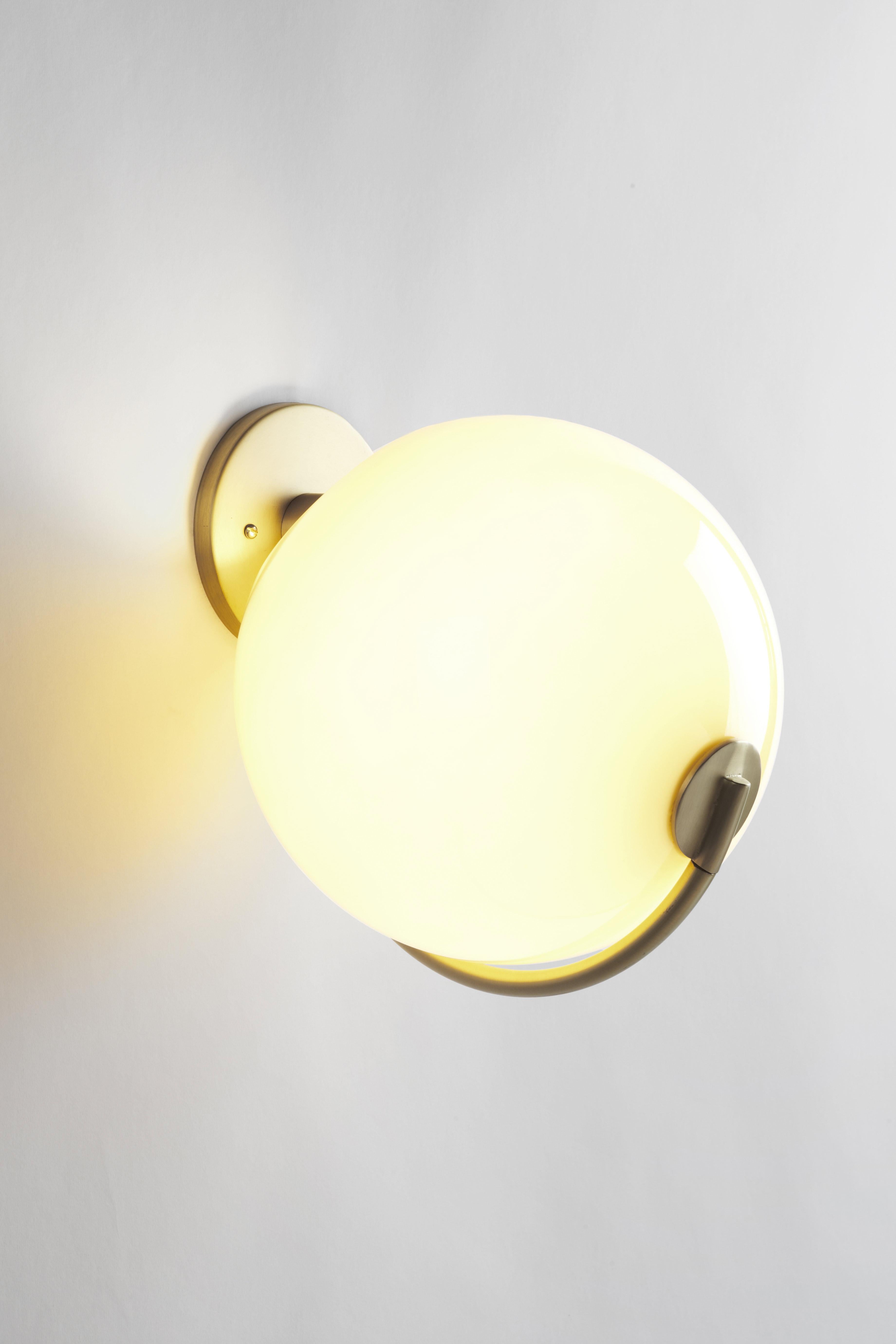 Modern Fiddlehead Sconce in Cream and Brass by Jason Miller for Roll & Hill