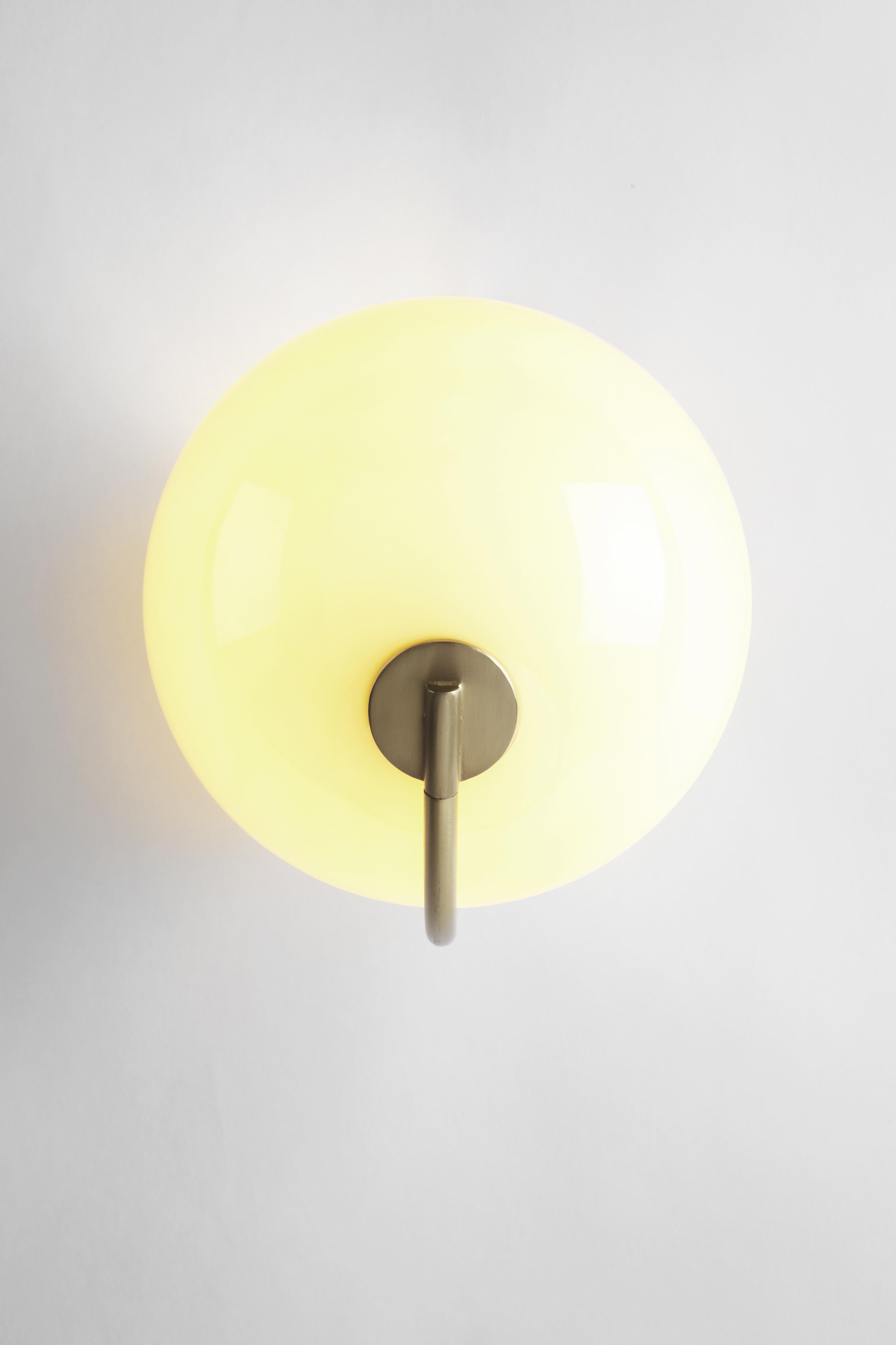 American Fiddlehead Sconce in Cream and Brass by Jason Miller for Roll & Hill