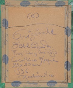 Frutas, Framed Acrylic Folk Art Painting by Fidel Corpus