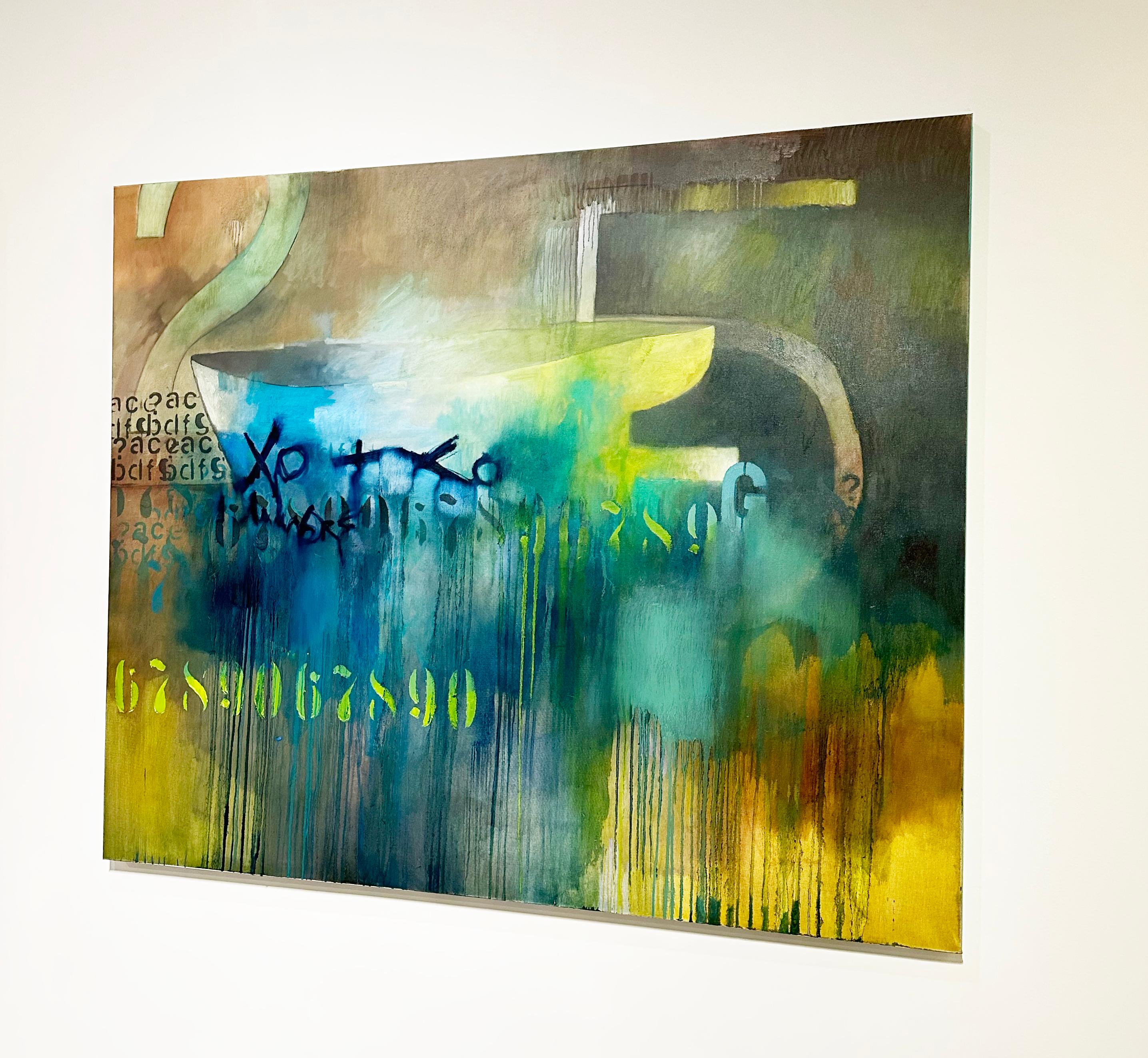 Siamo tutti sulla stessa barca, quadro originale di espressionismo astratto - Painting di Fidel Rodriguez