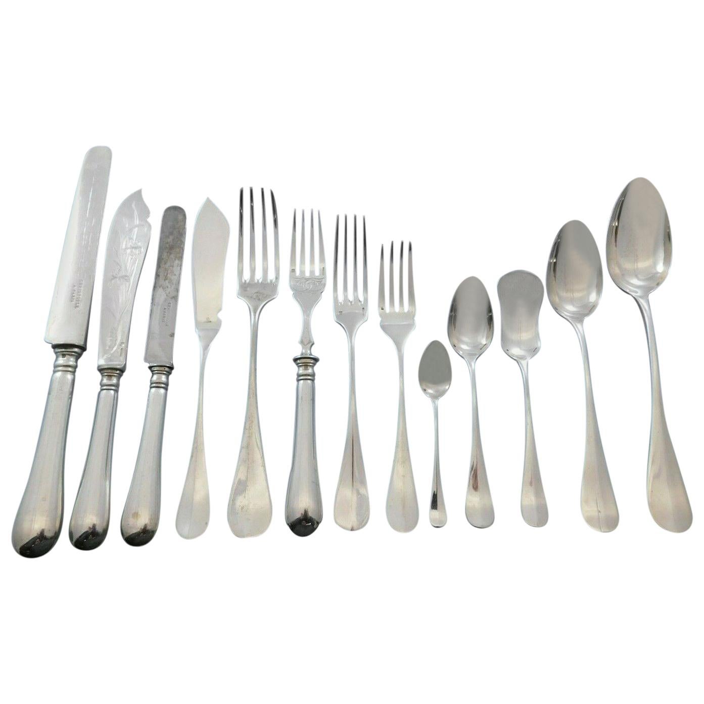 Fidelio by Christofle France Silver Plate Flatware Set Service 186 Pieces Dinner