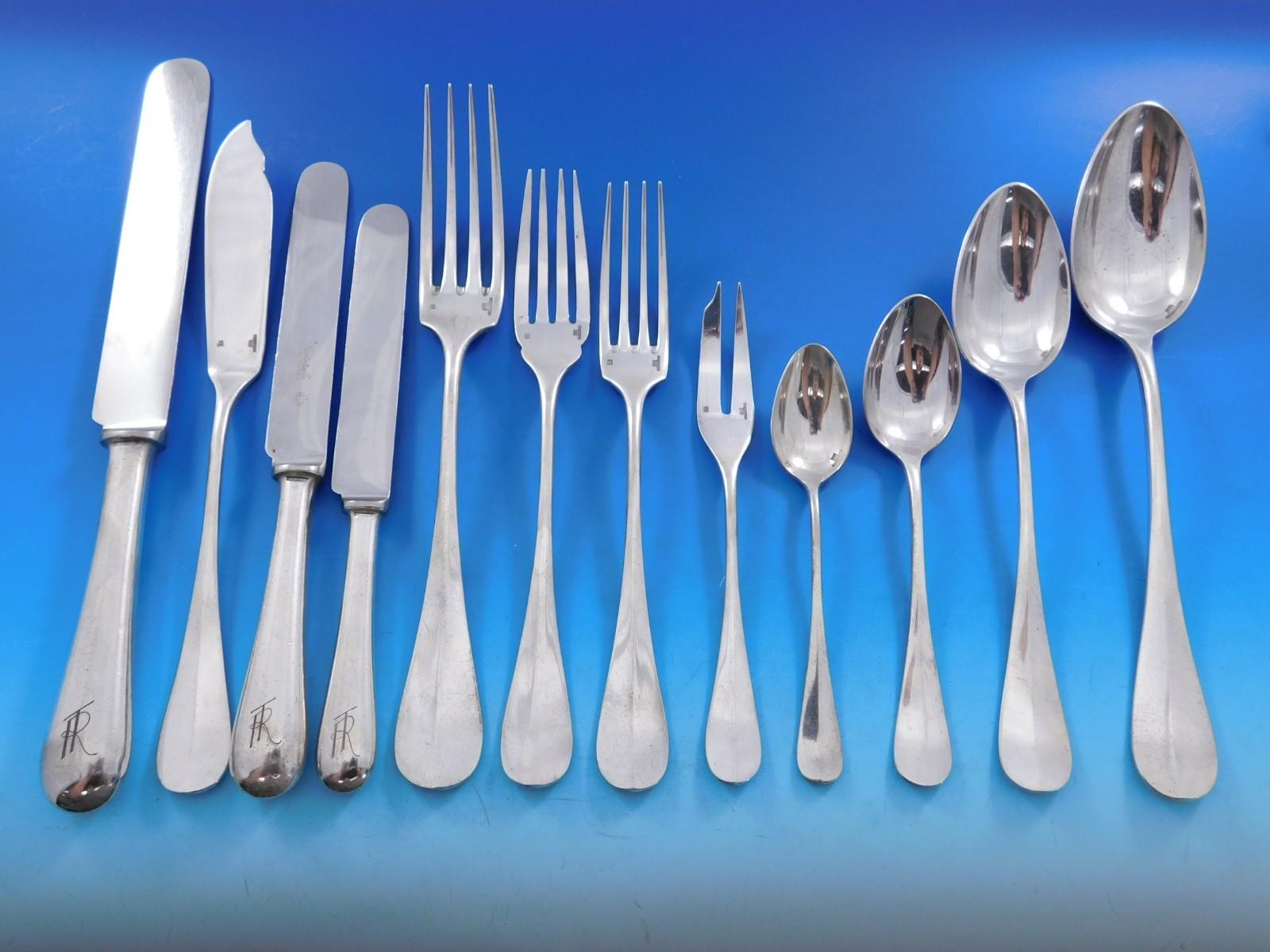Fidelio by Christofle France Silverplate Flatware Service 12 Set 175 pcs Dinner For Sale 8