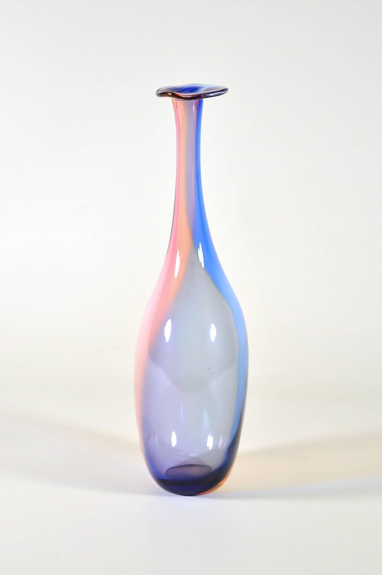 Scandinavian Modern Fidji Glass Bottle by Kjell Engman for Kosta Boda