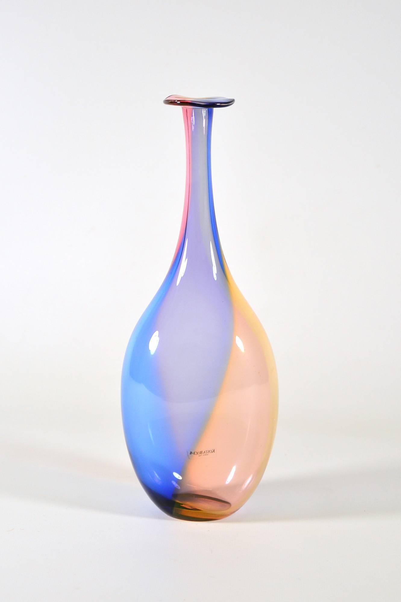 Swedish Fidji Glass Bottle by Kjell Engman for Kosta Boda