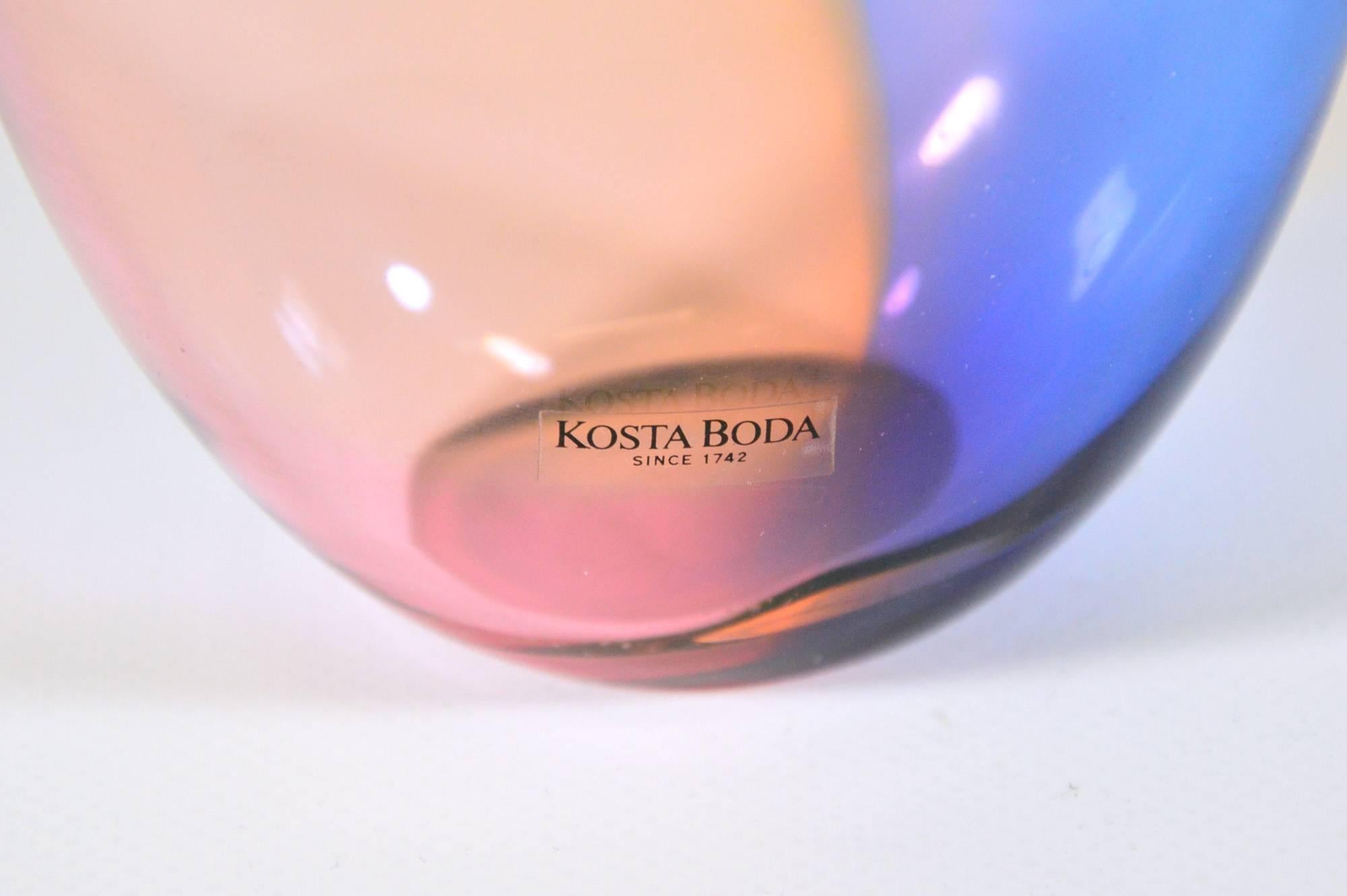 20th Century Fidji Glass Bottle by Kjell Engman for Kosta Boda