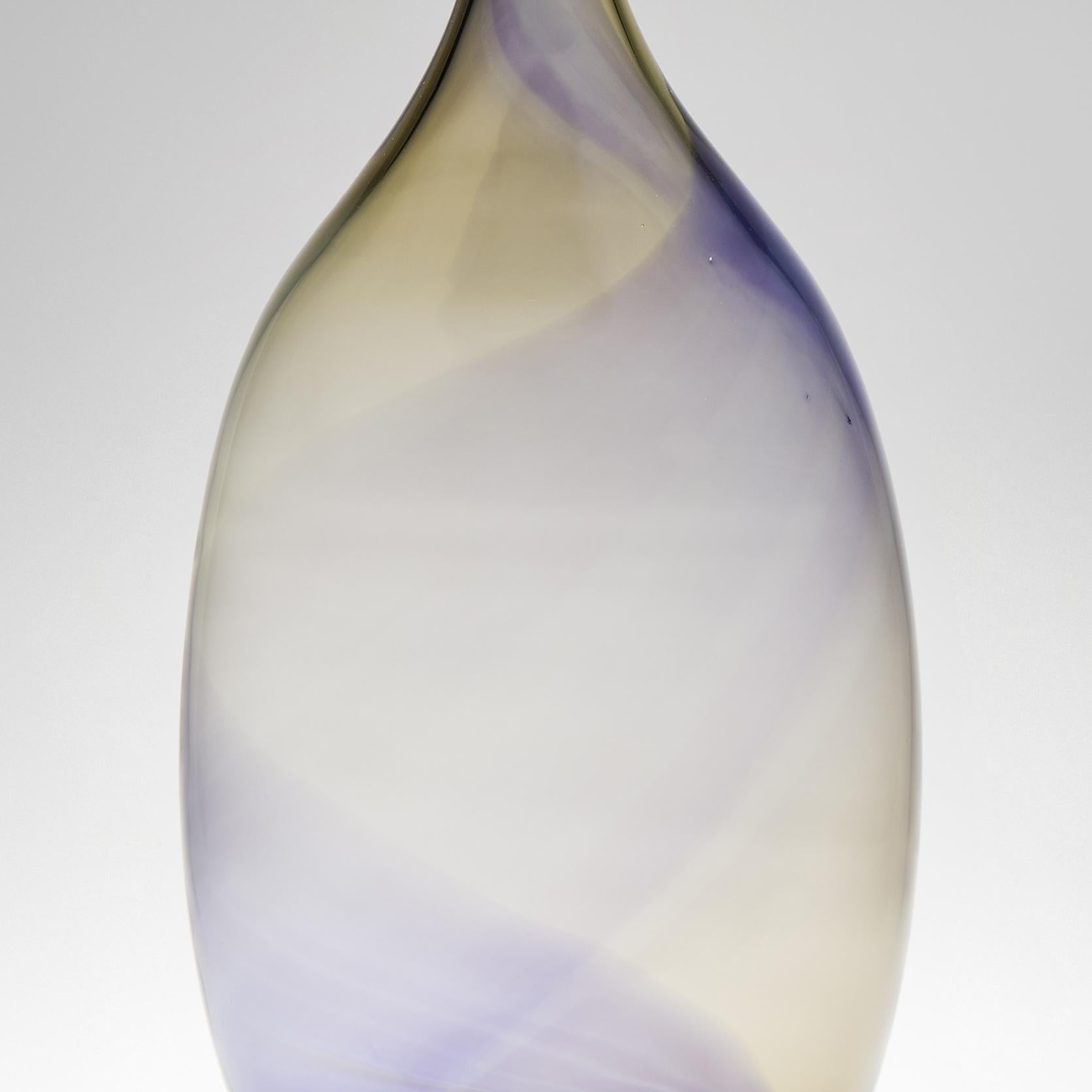 Organic Modern Fidji I, a Unique Bronze & Purple Tall Sculptural Bottle by Kjell Engman