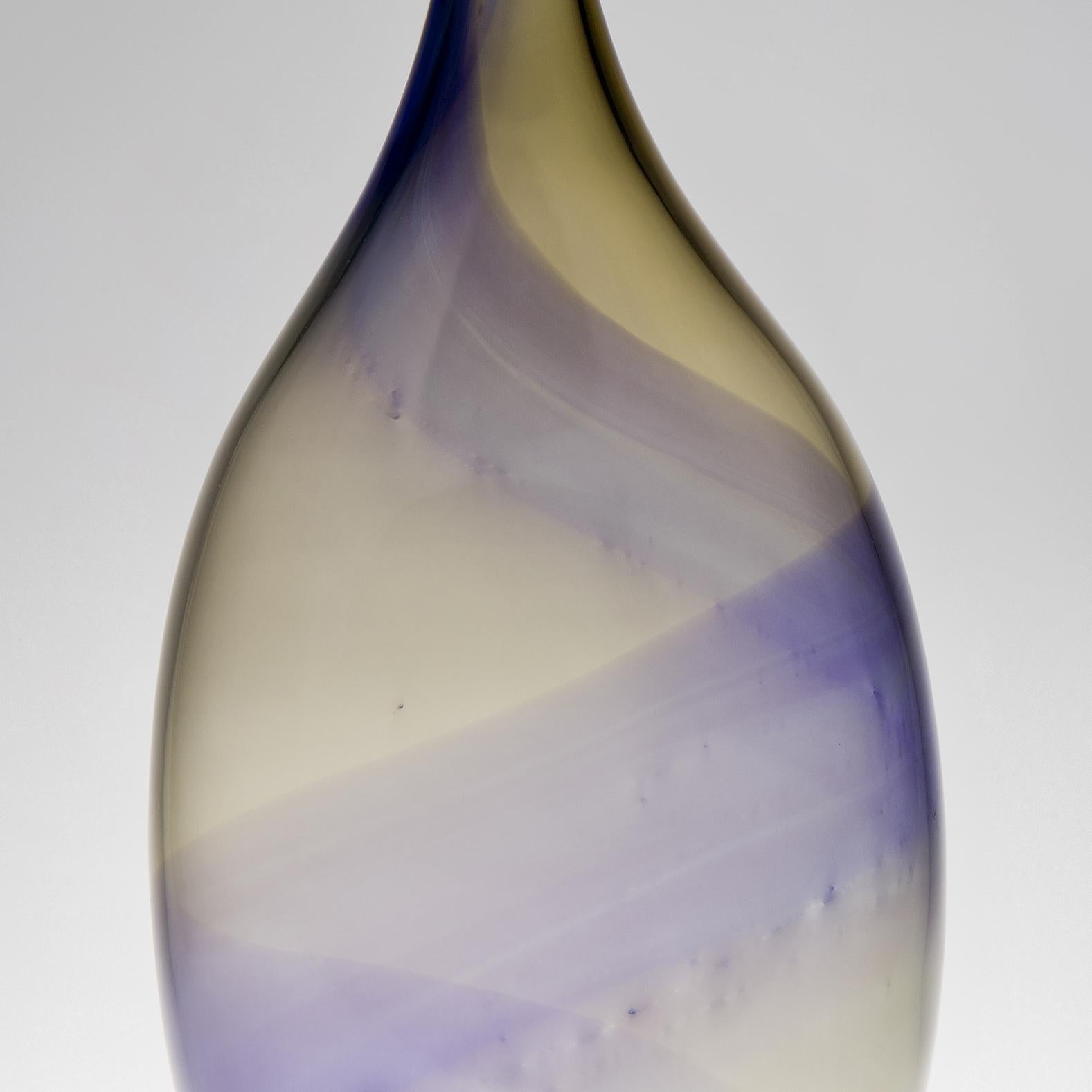 Organic Modern Fidji III, a Unique Bronze & Purple Tall Sculptural Bottle by Kjell Engman For Sale