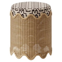 Fidji Pouf aus Rattan und HR-Schaumstoff von POPUS EDITIONS