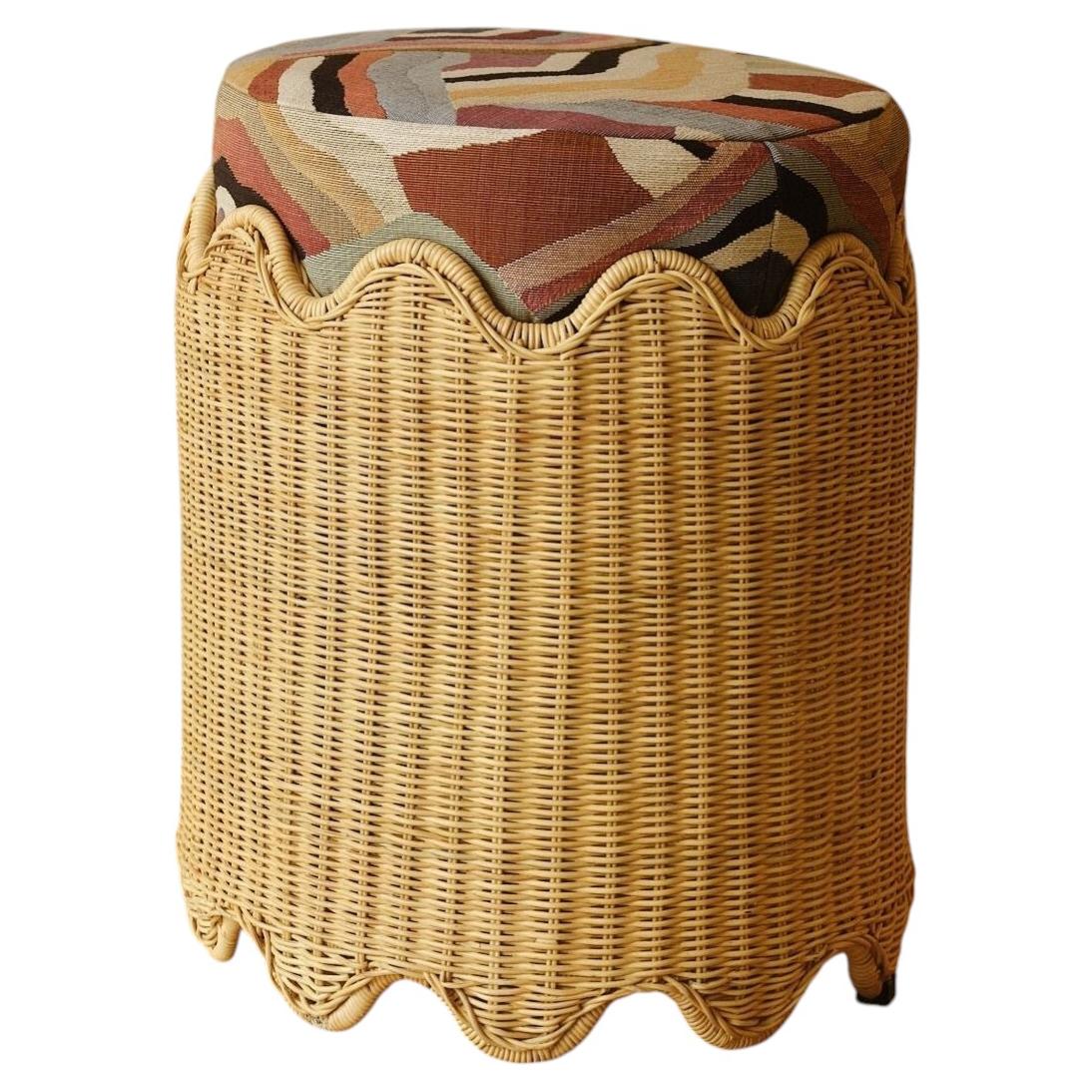 Fidji Pouf in Rattan and HR Foam by POPUS EDITIONS
