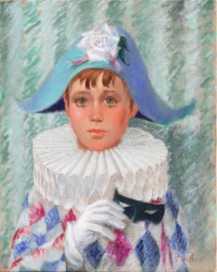 Vintage  'Young Pierrot', Arlequino, Harlequin, Costume Party, Fancy Dress Ball