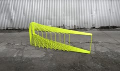 FIELD, Contemporary Minimal Geometric Powder-Coated Steel Table and Bench