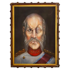 Field Marshal with Monocle Painting Victorian 1990s Surrealist oil on Canvas Art