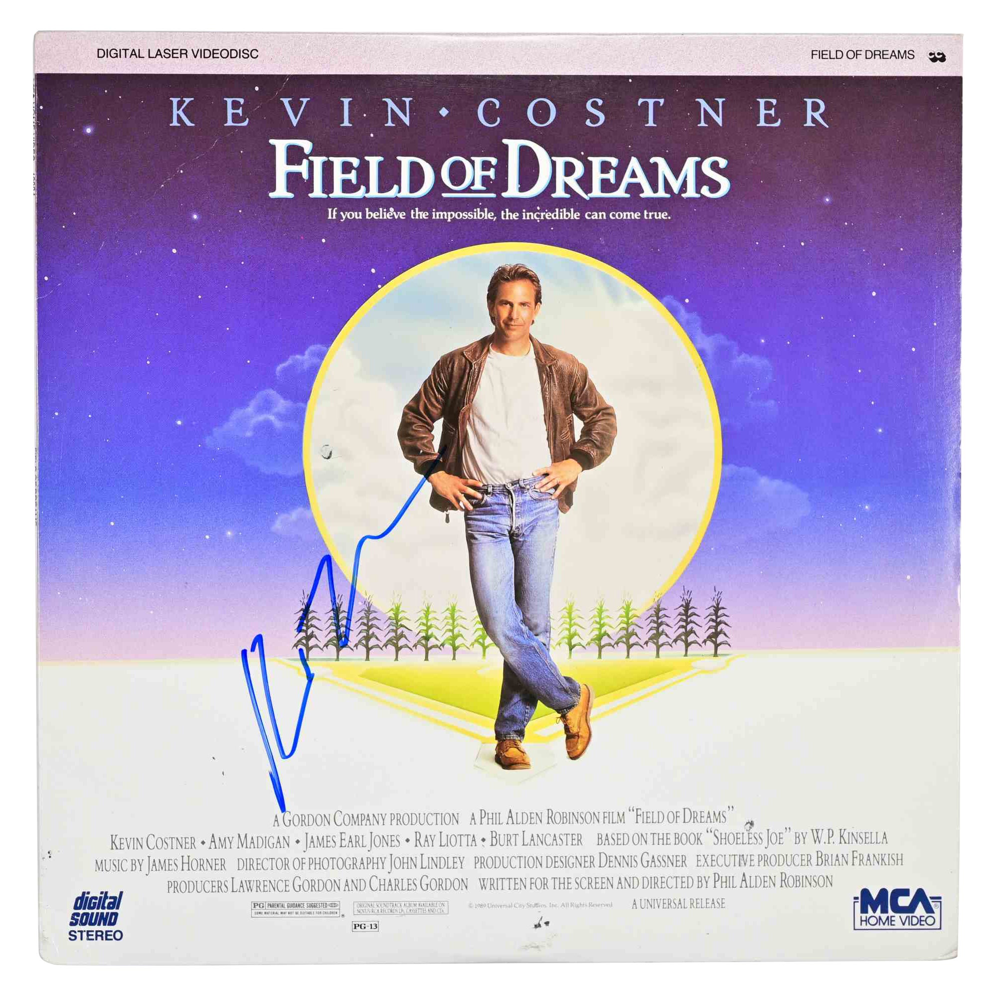Field of Dreams LaserDisc, Signed by Kevin Costner For Sale