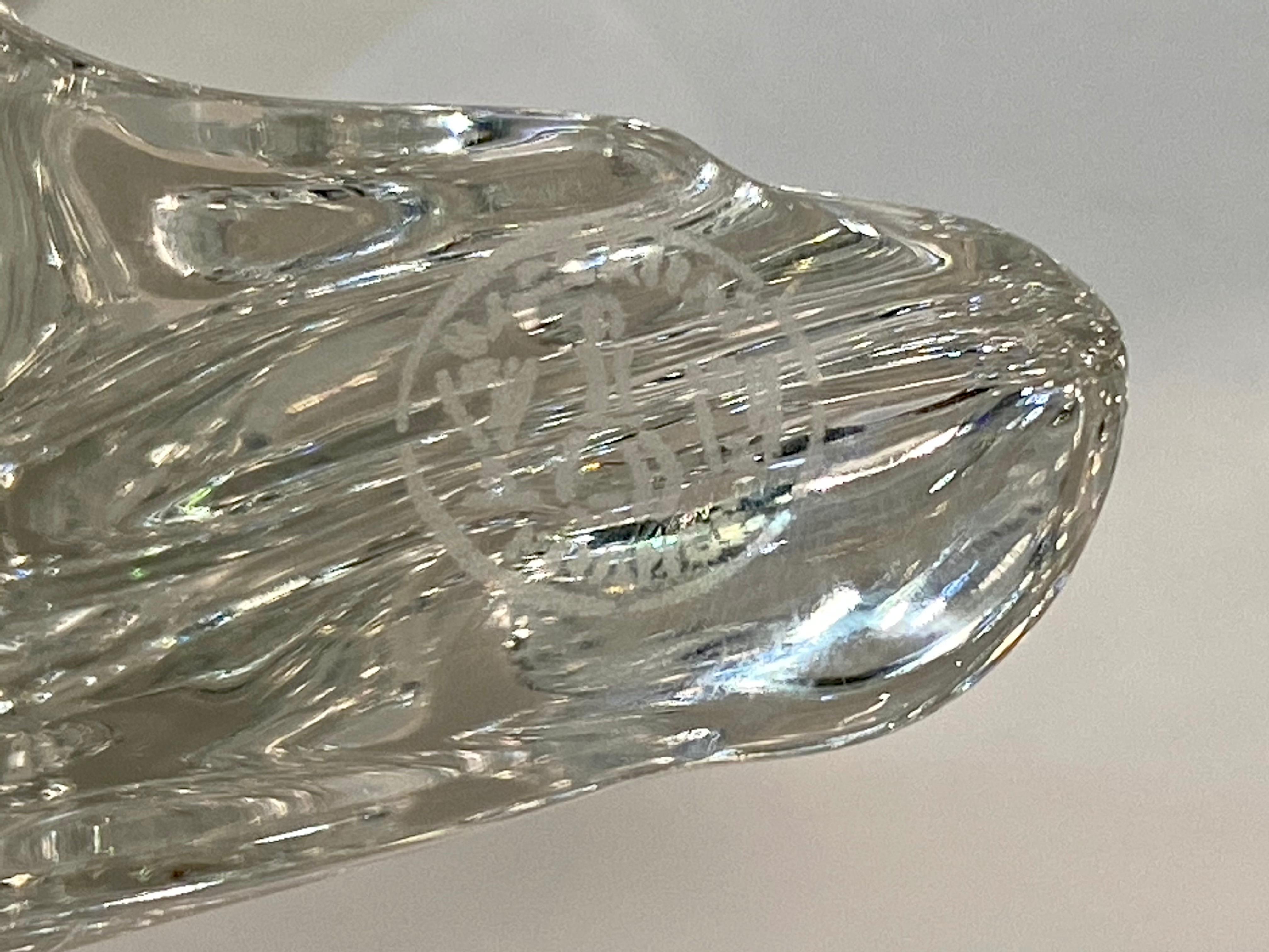 20th Century Fierce Large Baccarat Crystal France Walking Lion Figurine