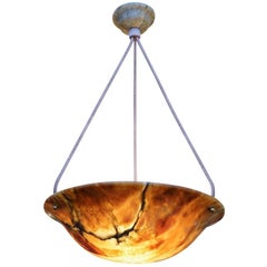 Fiery Alabaster Pendant, Sweden, circa 1900