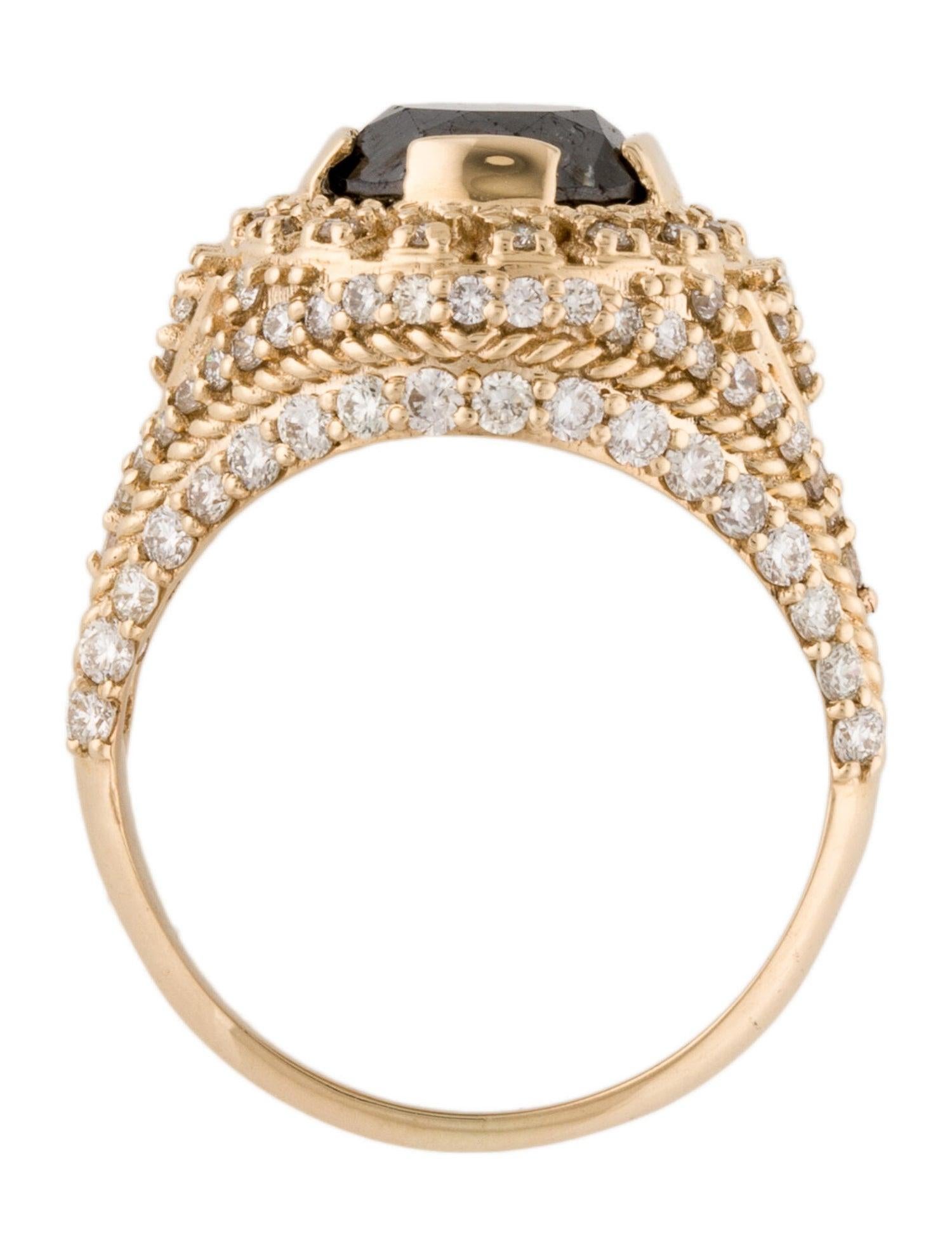 Brilliant Cut Elegant 14K Diamond Cocktail Ring 4.03ctw - Size 7 - Exquisite Luxury Design For Sale