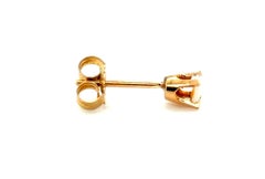 Orecchino con perno singolo di opale infuocato Cabochon rotondo pushback in oro giallo 14K