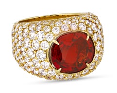 Bague en spinelle orange vif
