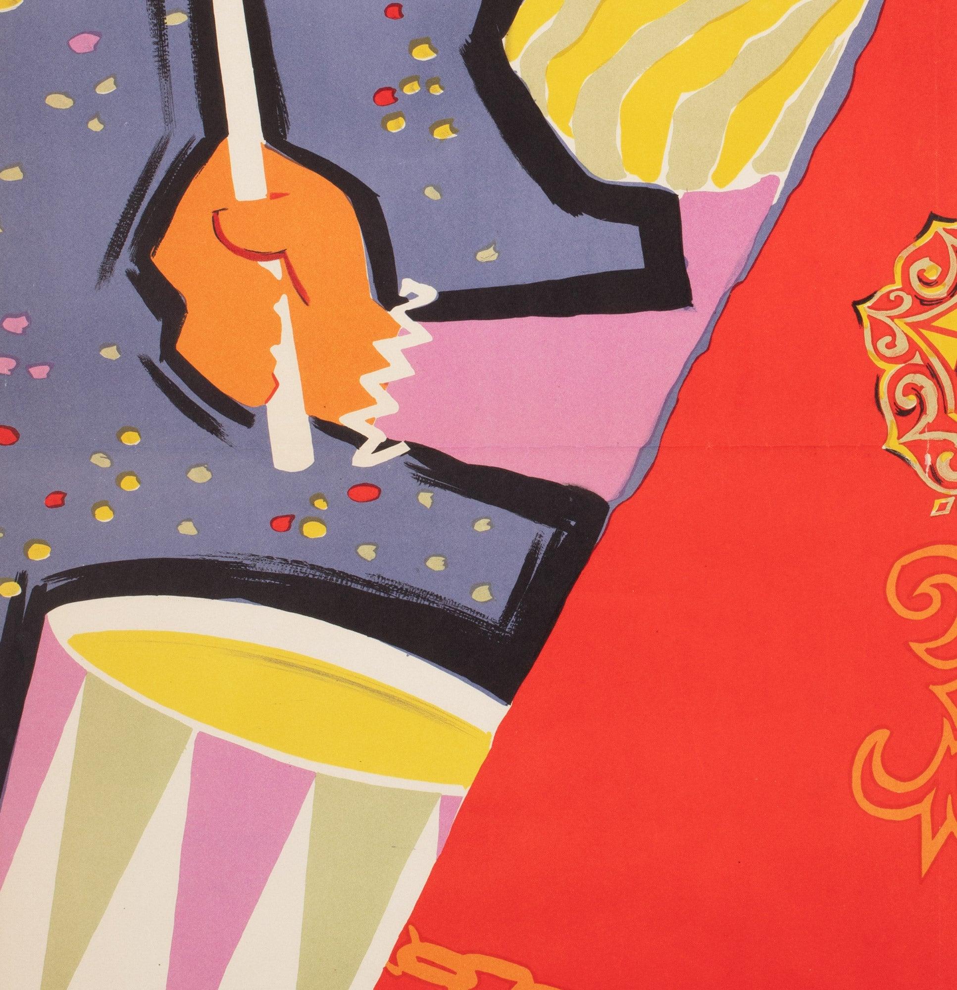 20ième siècle Fiestas de la Merced 1956 Affiche de voyage de Barcelone, Domenech en vente