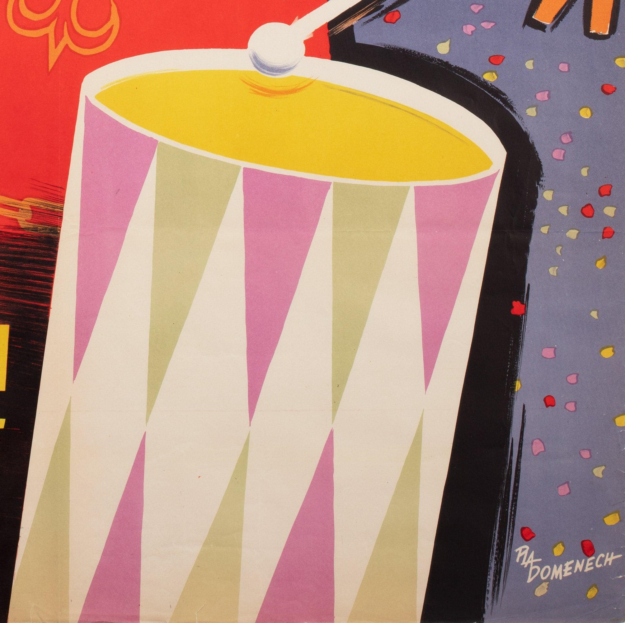 Fiestas de la Merced 1956 Affiche de voyage de Barcelone, Domenech en vente 2