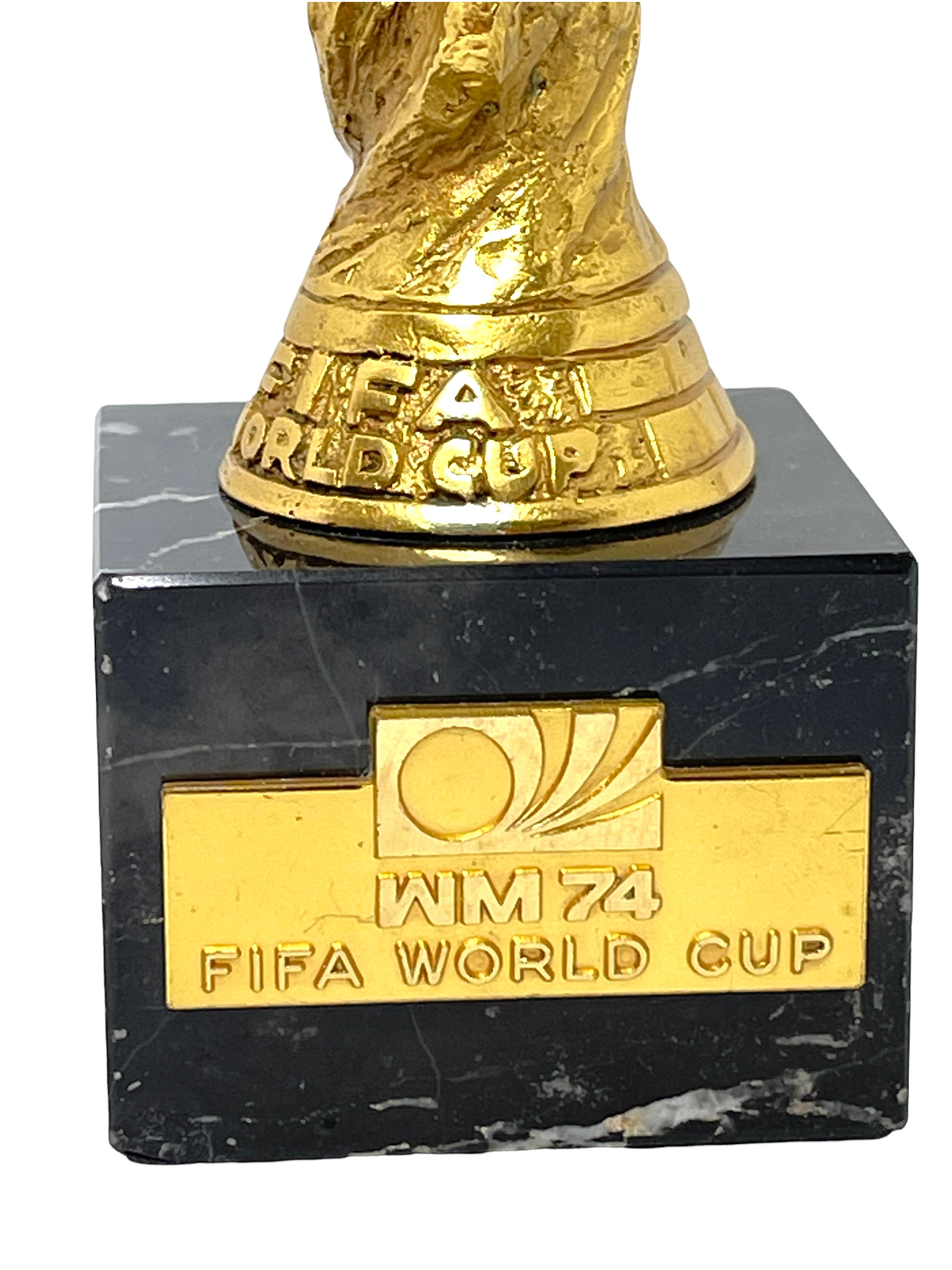 Mid-Century Modern FIFA Soccer World Cup Munich 1974 Bertoni Mini Trophy Official Give Away Award