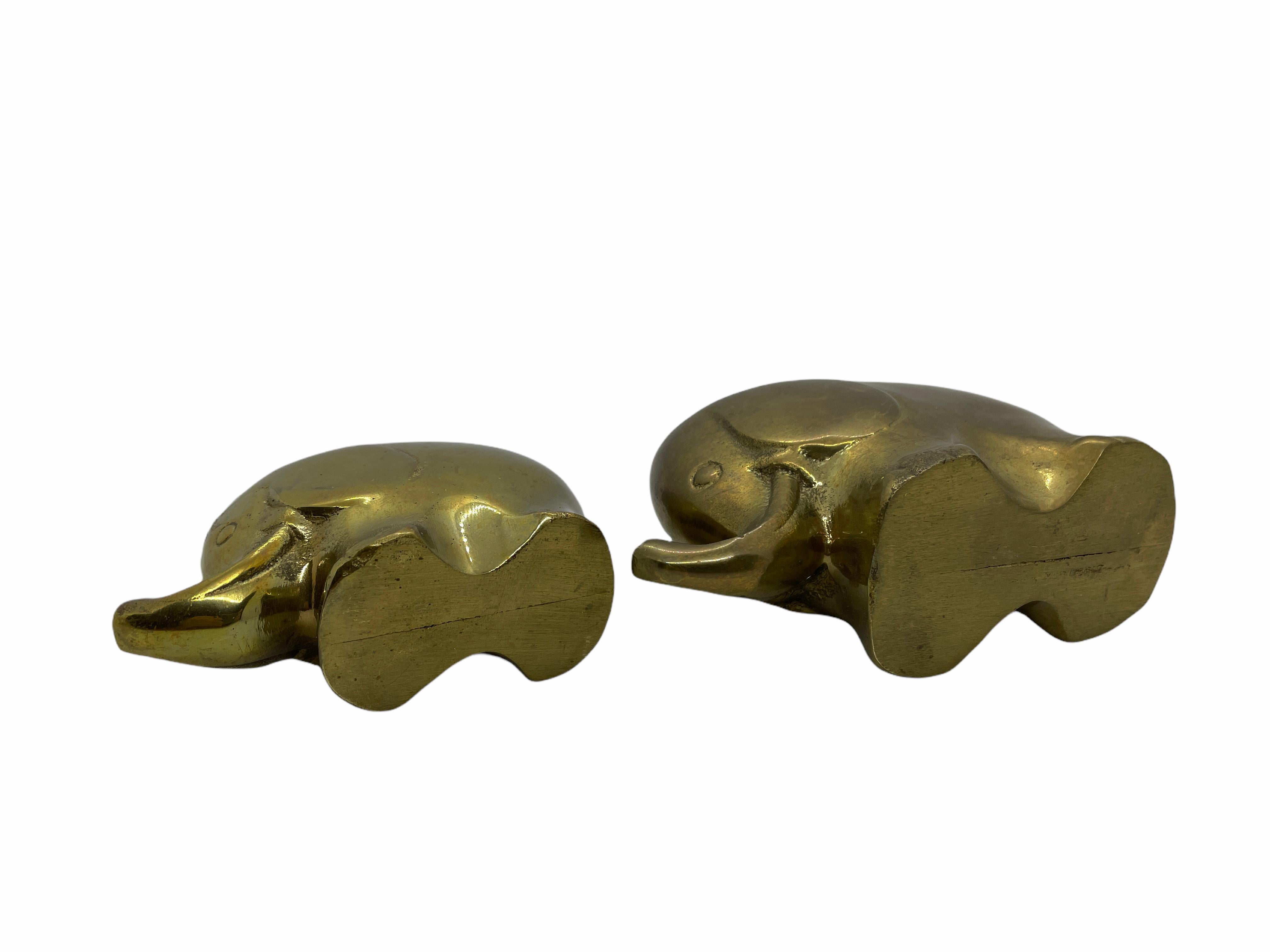Fife Decorative Elephant Herd Sculpture Statue Brass Midcentury Modern German For Sale 1