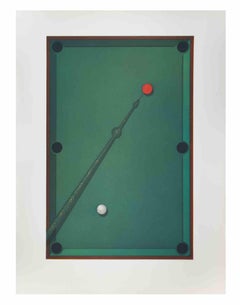Vintage Billiard - Aquatint and Etching by Fifo Stricker - 1982