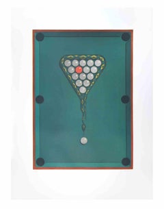 Vintage Billiard - Aquatint and Etching by Fifo Stricker - 1989